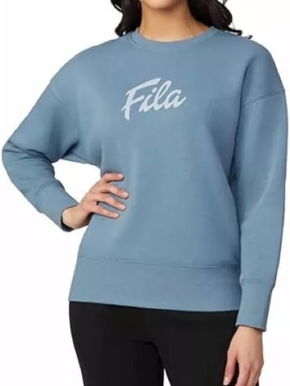 Fila Light Blue Pullover Sweatshirt with White Logo